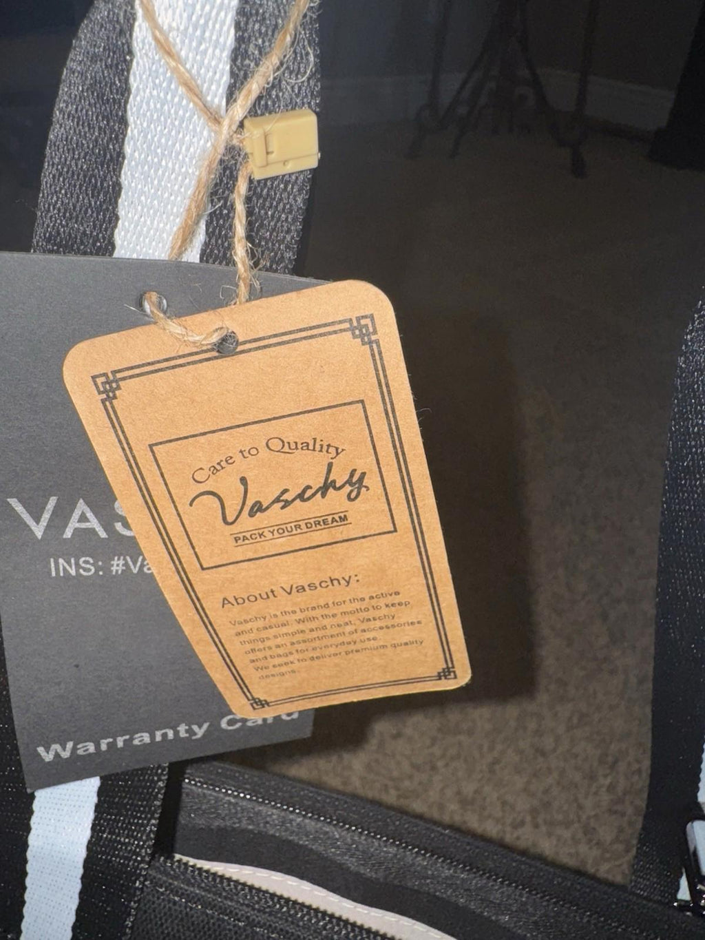 NEW Vaschy Pickleball Tote Bag Duffel BLACK Canvas WHITE trim Sold Out Online!