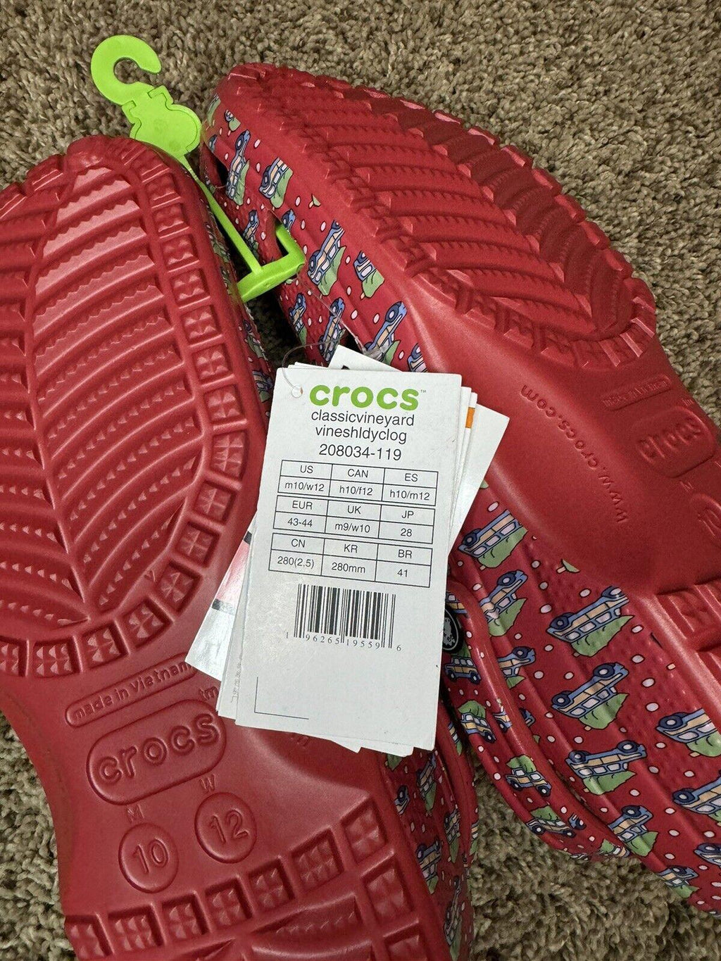 Crocs Men's & Women's Shoes - US M13 Red Vineyard Vines
