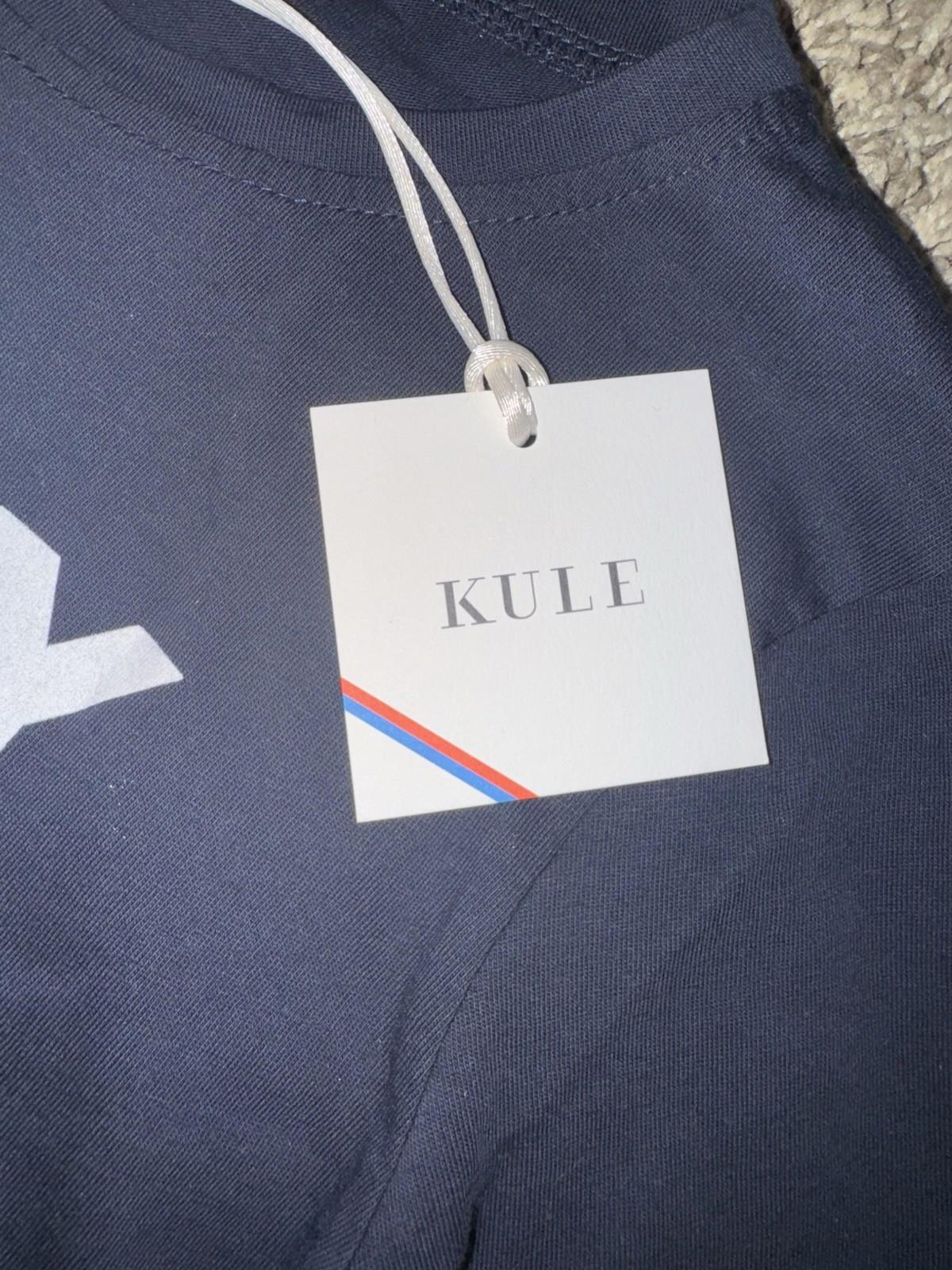 KULE Kids The Riley Long Sleeve Tee Boy Girl Size 8 Navy O Hey T-shirt NEW!