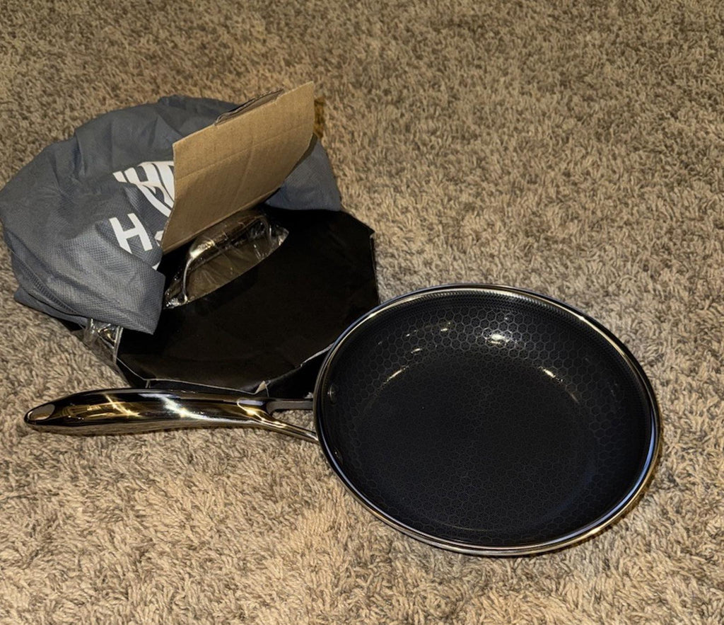 HexClad Hybrid Nonstick 8-Inch Frying Pan with Tempered Glass Lid - $149 MSRP