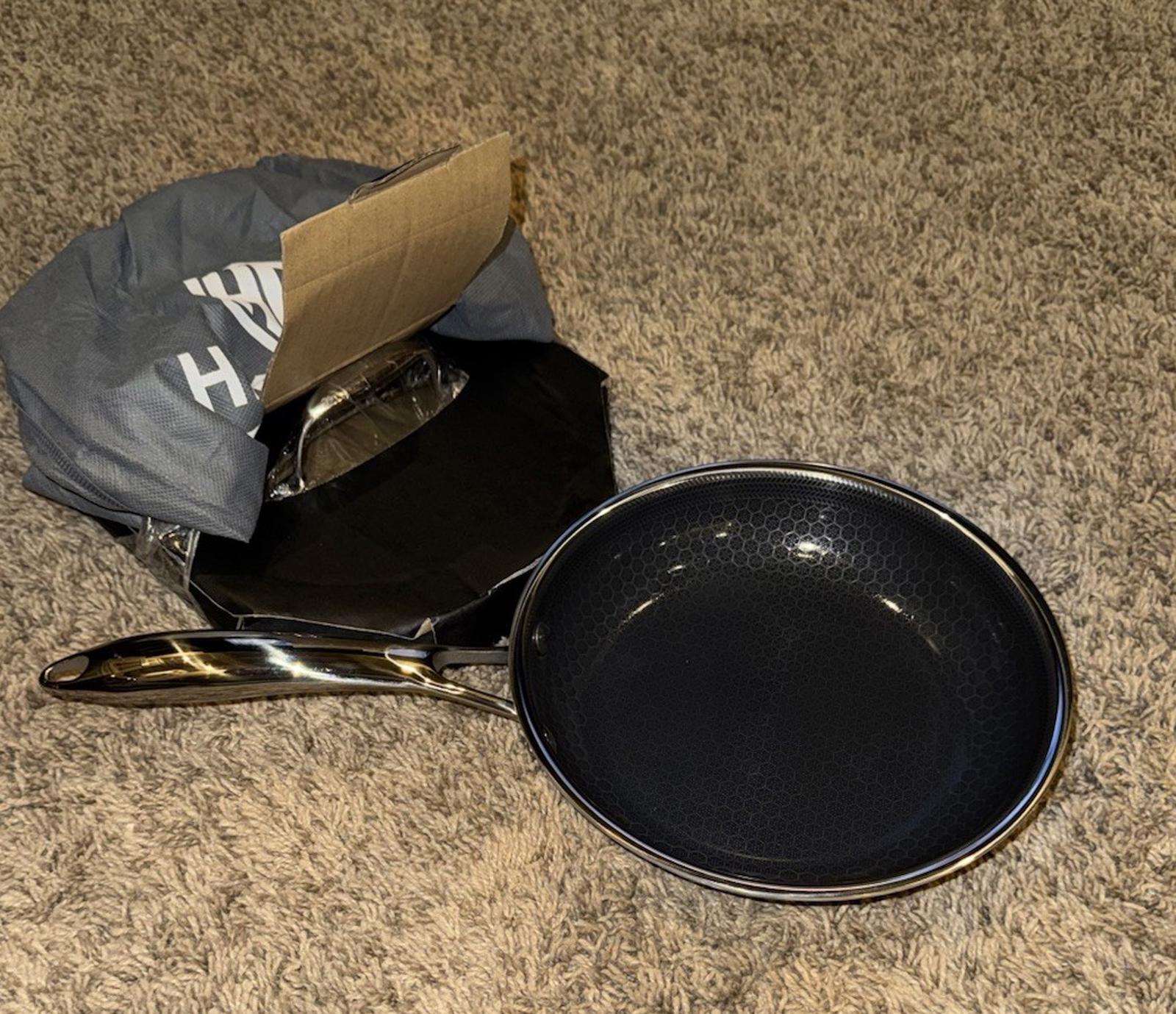HexClad Hybrid Nonstick 8-Inch Frying Pan with Tempered Glass Lid - $149 MSRP
