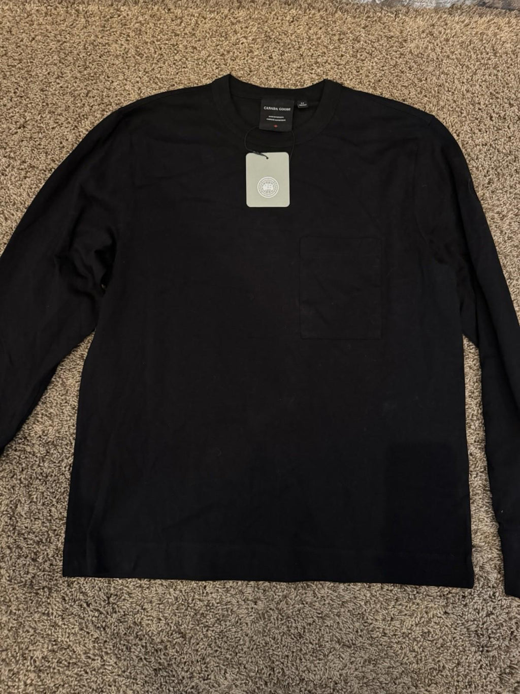 Canada Goose Gladstone Relaxing Long Sleeve T-Shirt Black Size S NEW $225 MSRP
