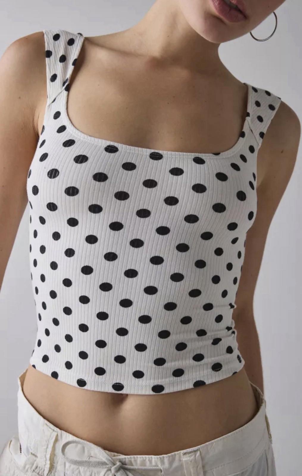 Urban Outfitters BDG Ribbed Square Neck Tank Top In Distressed Stars Medium BNWT
