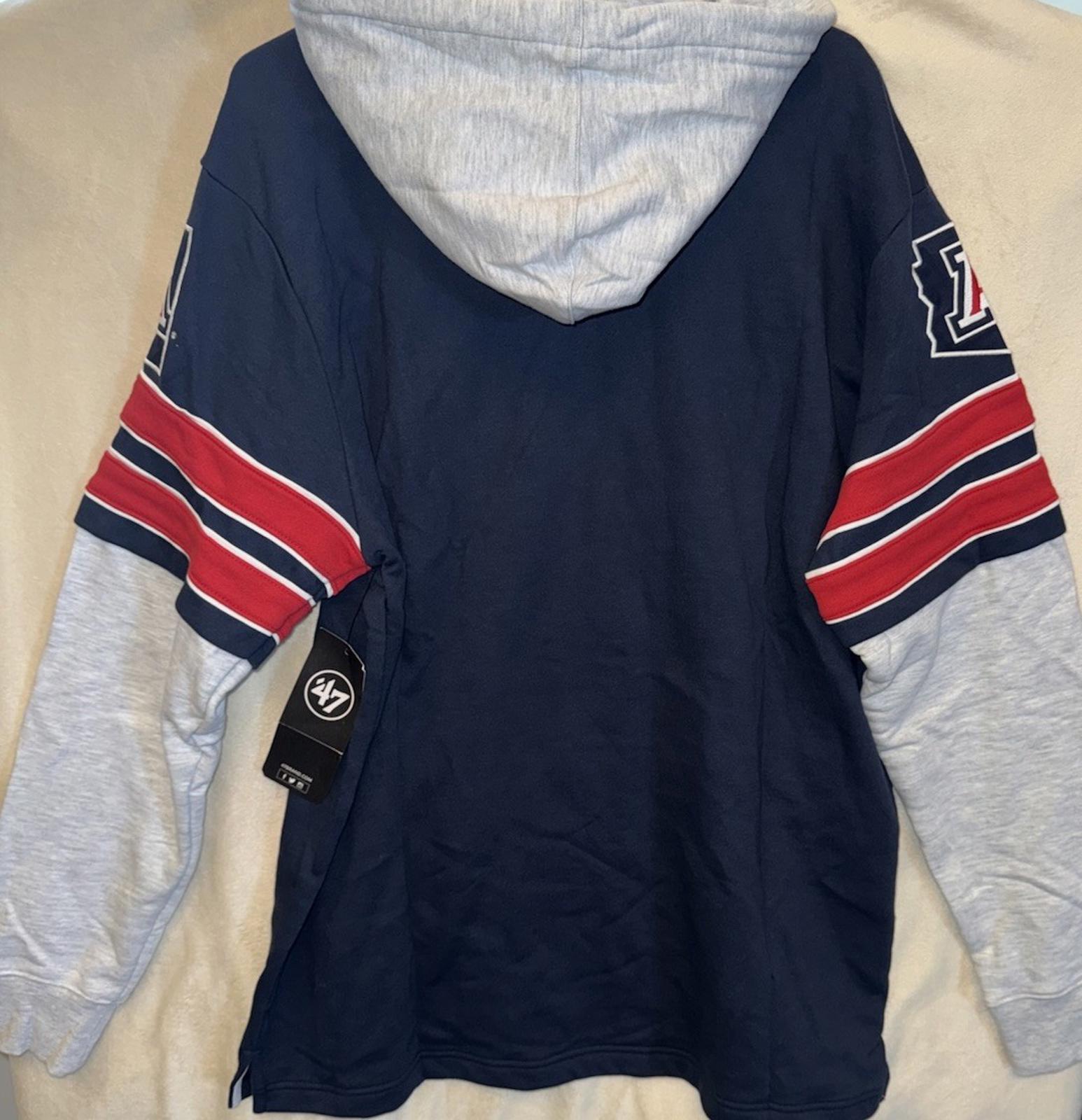 NEW 47 Brand Arizona Wildcats Superior Lacer Lace Up Hockey Hoodie NWT