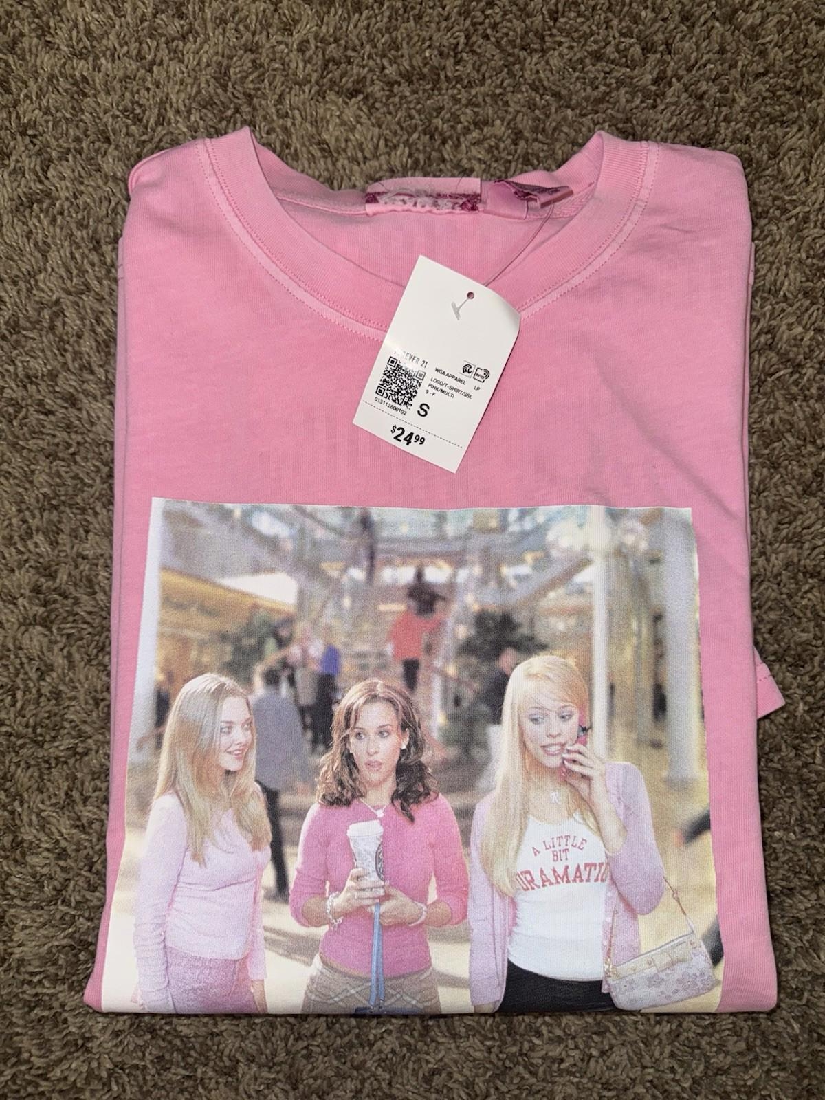 NEW! Mean Girls Shirt Adult SM On Wednesdays We Wear Pink W/ Burn Book NWT