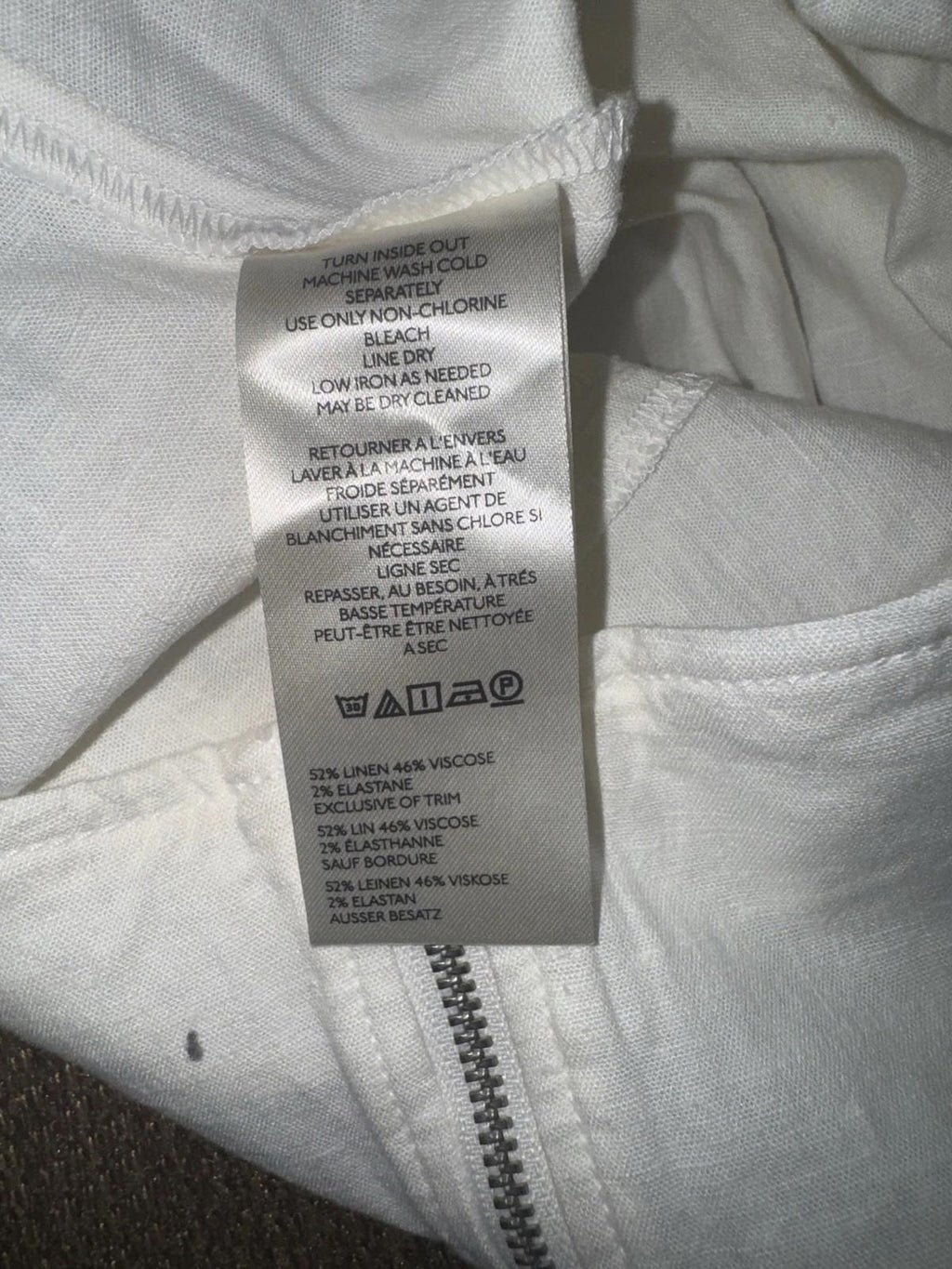 NEW Anthropologie Pants Womens White Wide Leg Linen Blend Pleated NWT Size 4