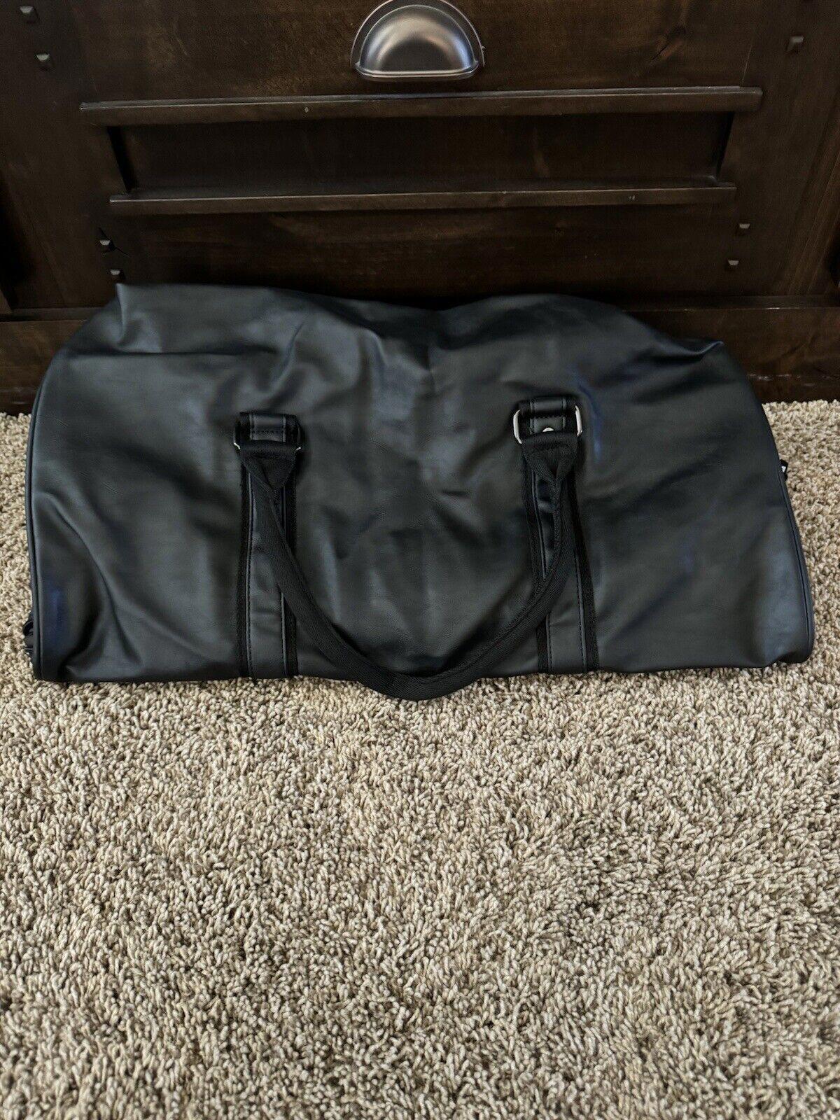 Weekender Oversized Travel Duffel Bag w Shoe Pouch Leather