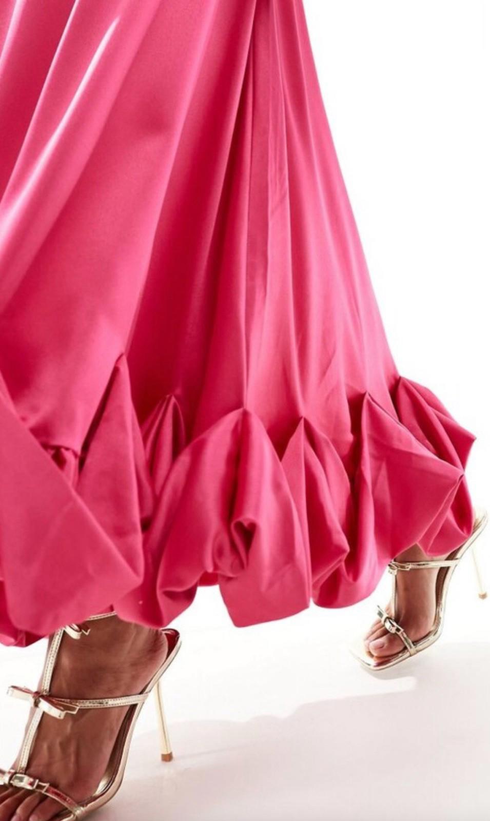 VILA viellie strap midi dress cabaret style no 14099191 Hot Pink. Size 36 NEW