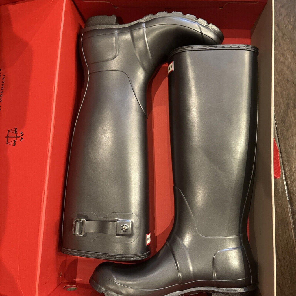 HUNTER Original Tall Waterproof Nebula Rain Boot in Black Size 9 NIB