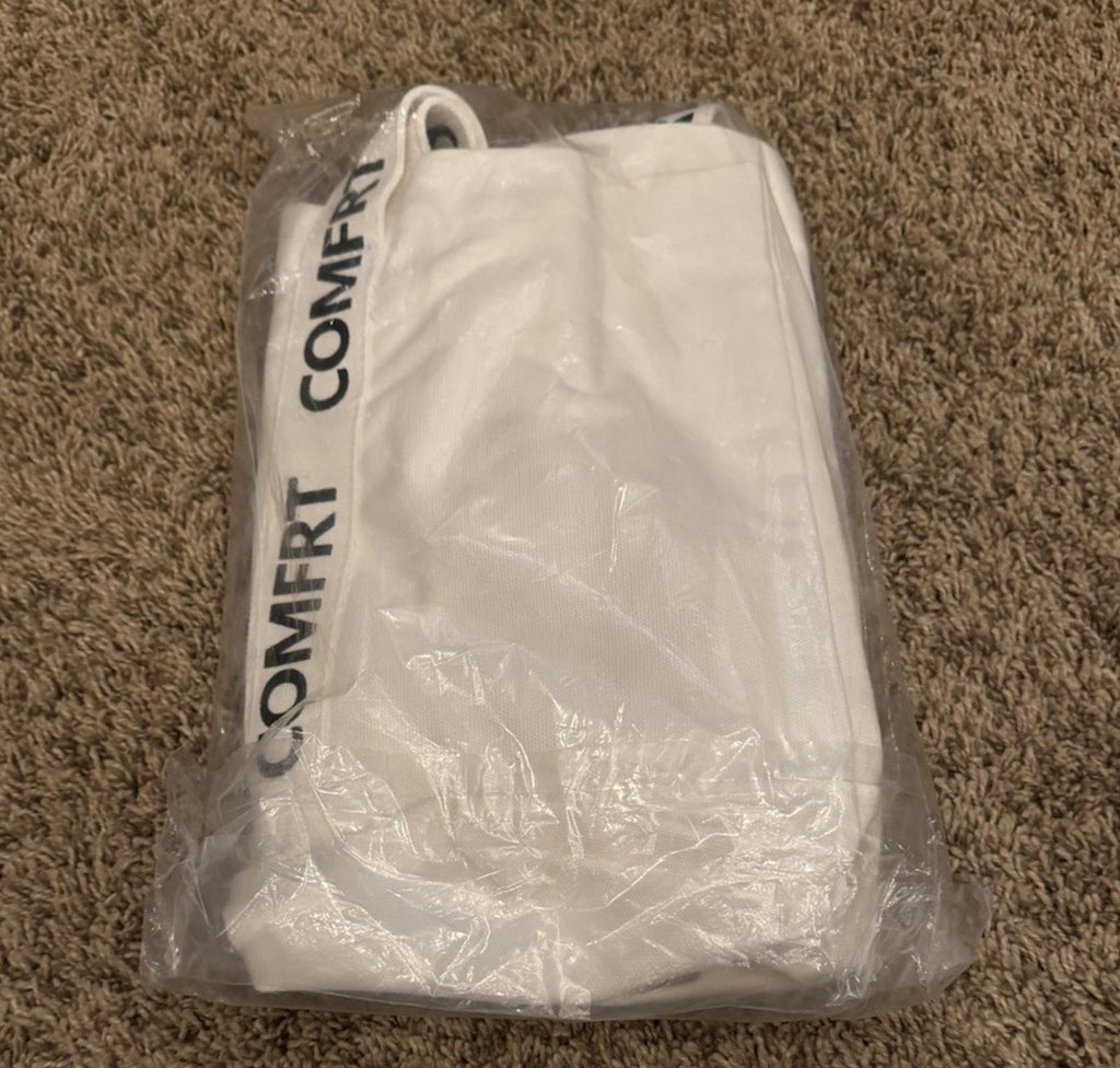 New Comfrt Collection Logo Canvas Cloud White Tote Bag New In Pkg