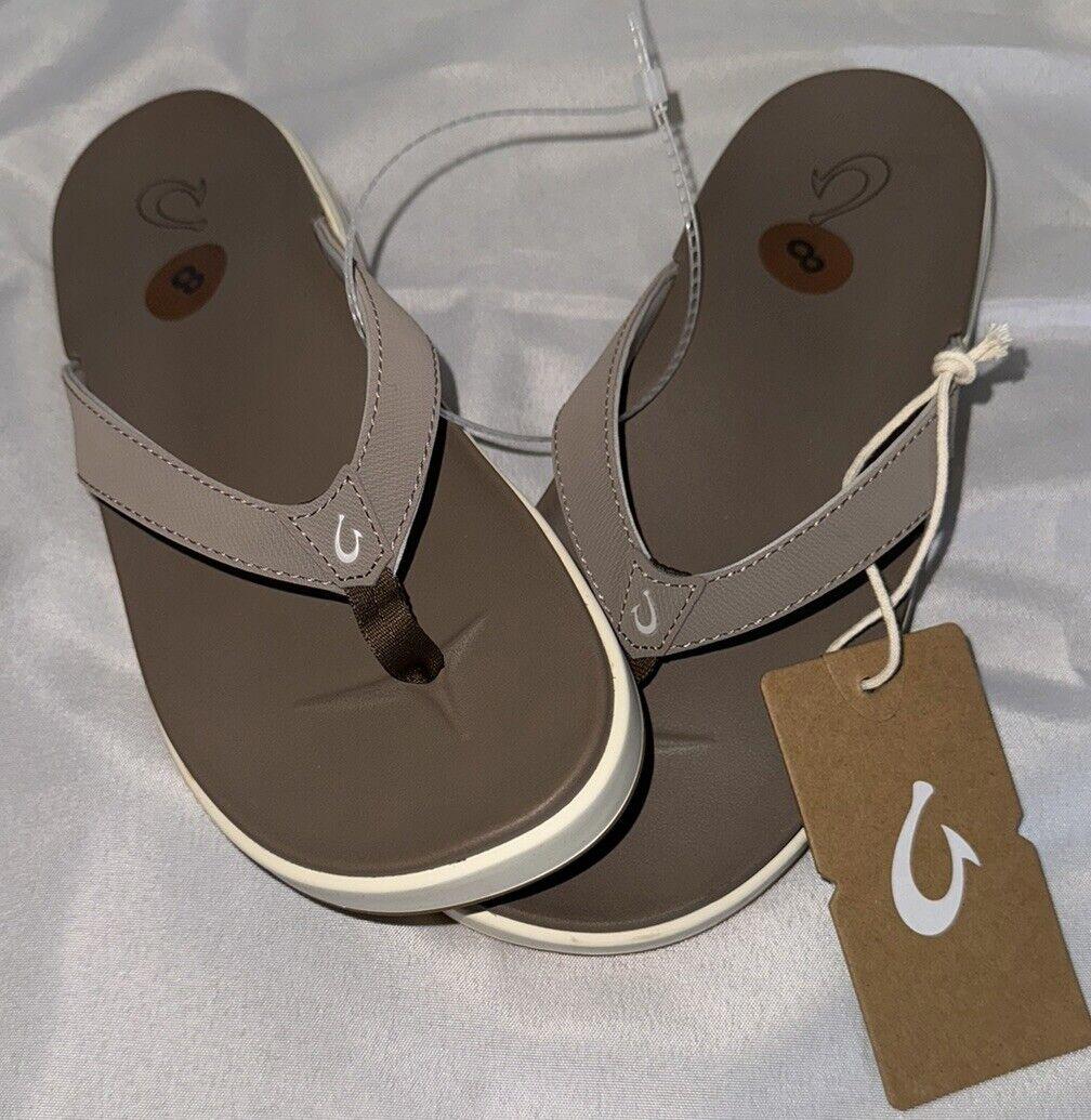 OluKai Nu‘a Pi‘o Woman's Sandal Warm Taupe Size 8
