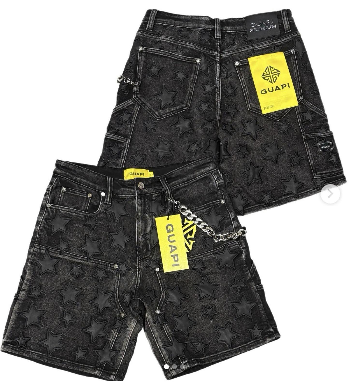 NEW! GUAPI 489OBSDS GUAPI STAR SHORTS BLACK OBSIDIAN NWT Size 28 Sold out online