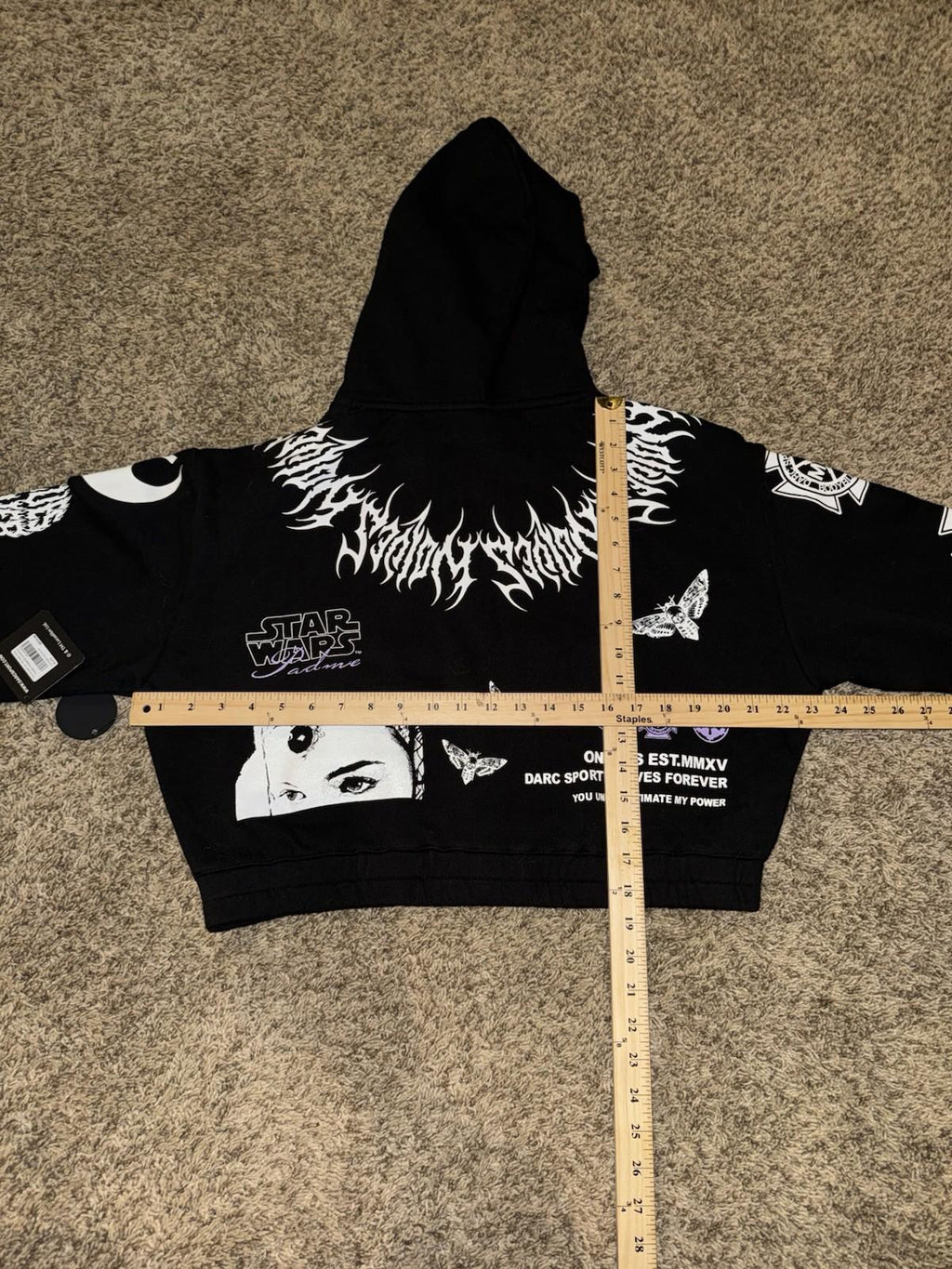 NEW Darc Sport Power of the Dark Side Padme Chambers Cropped Zip Up hoodie MED